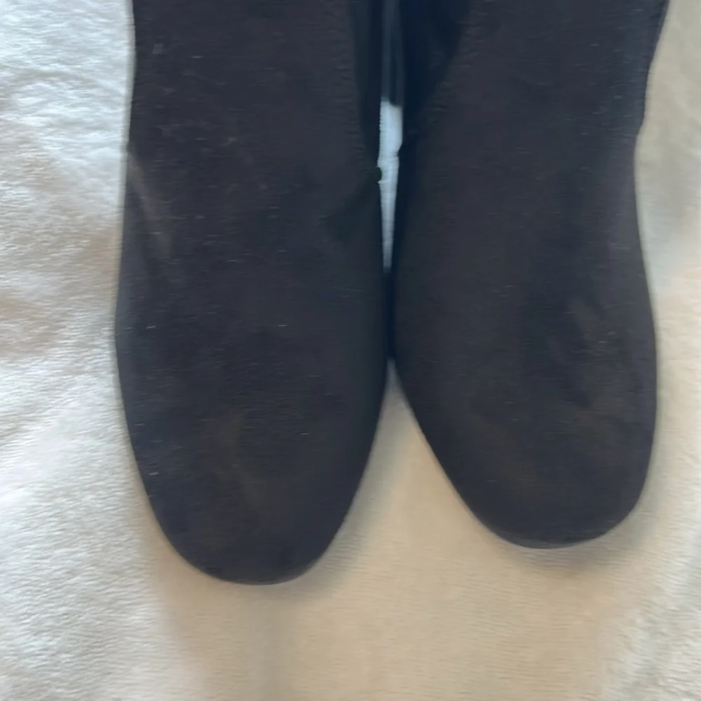 Chinese Laundary Krush Size 6 Over the Knee Boot Black Faux Suede Pull On Tie